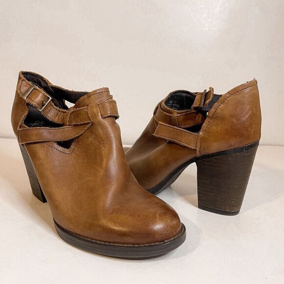 Krbonell Leather Brown Ankle Booties 7.5 - Picture 1 of 9